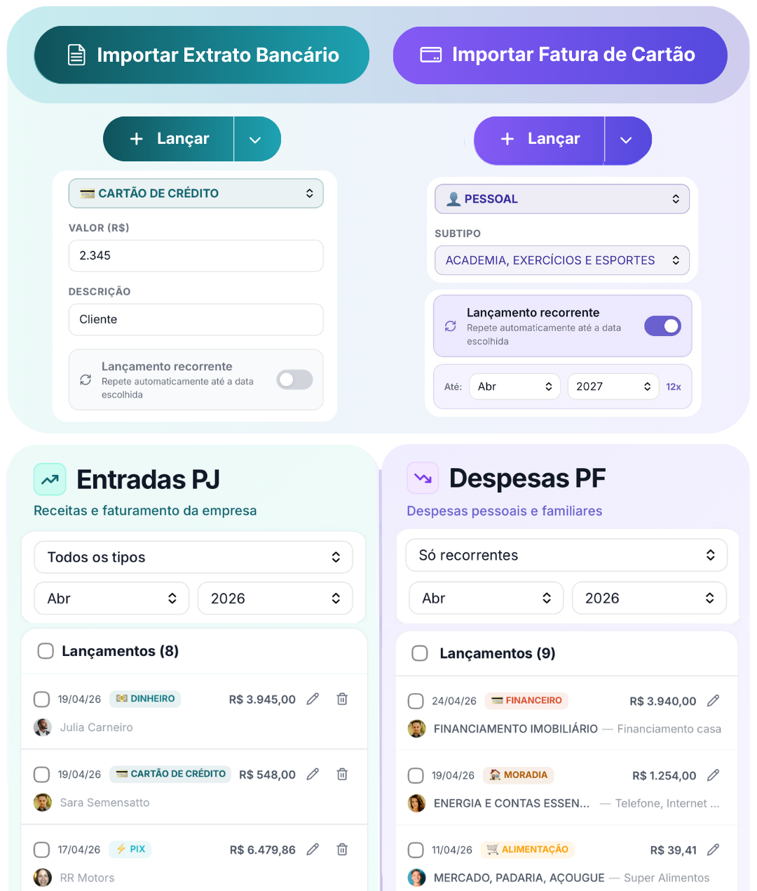 Sistema Importações Guia Cash
